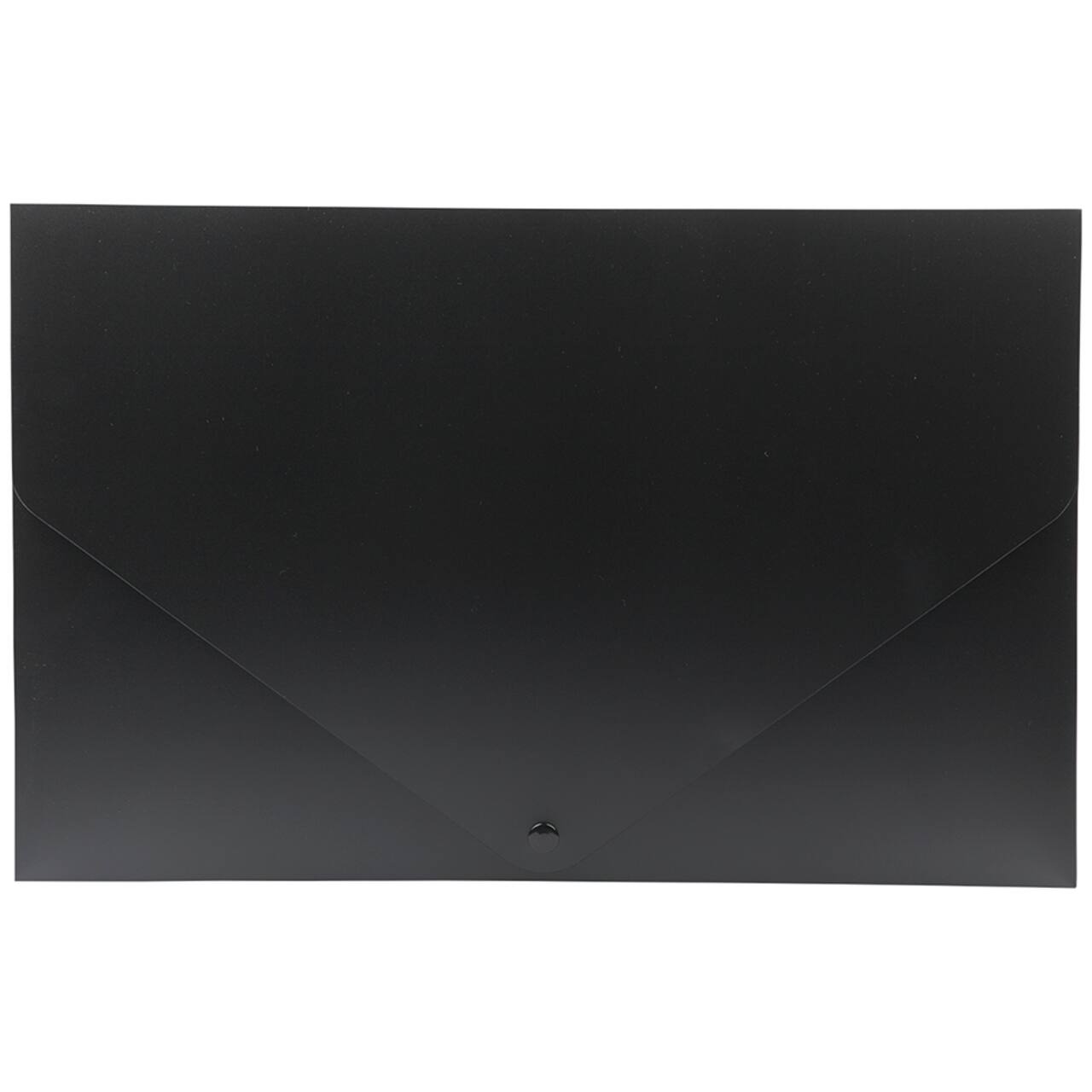 JAM Paper Black 11" x 17" Snap Closure Plastic Portfolio